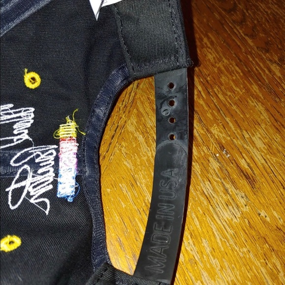 Vintage Ward Burton Cat NASCAR Black and Yellow Snapback Hat made in the USA. - Picture 4 of 4